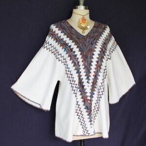 Cuddle Knit Vintage  caftan Aztec chimayo Southwest poncho Sweater free People M